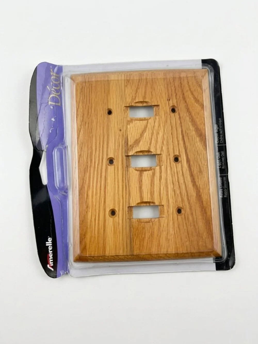 Amerelle Light Oak Triple Toggle Wall Plate